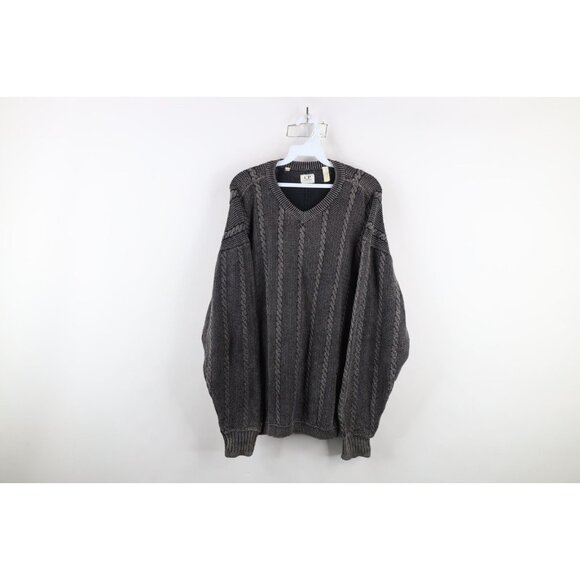 Vintage 90s CP Company Massimo Osti Mens Large Chunky Thermal Cable Knit Sweater